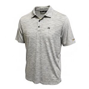 Travis Mathew Heather Gray Polo Shirt Size Medium